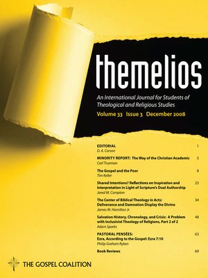 cover image of Themelios, Volume 33, Issue 3